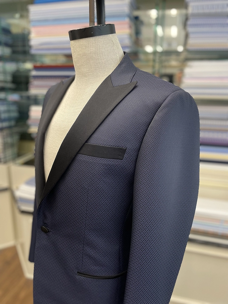 Loro Piana Midnight Navy Wool Tuxedo Jacket with Silk Satin Lapel — bespoke by Mr. Alex