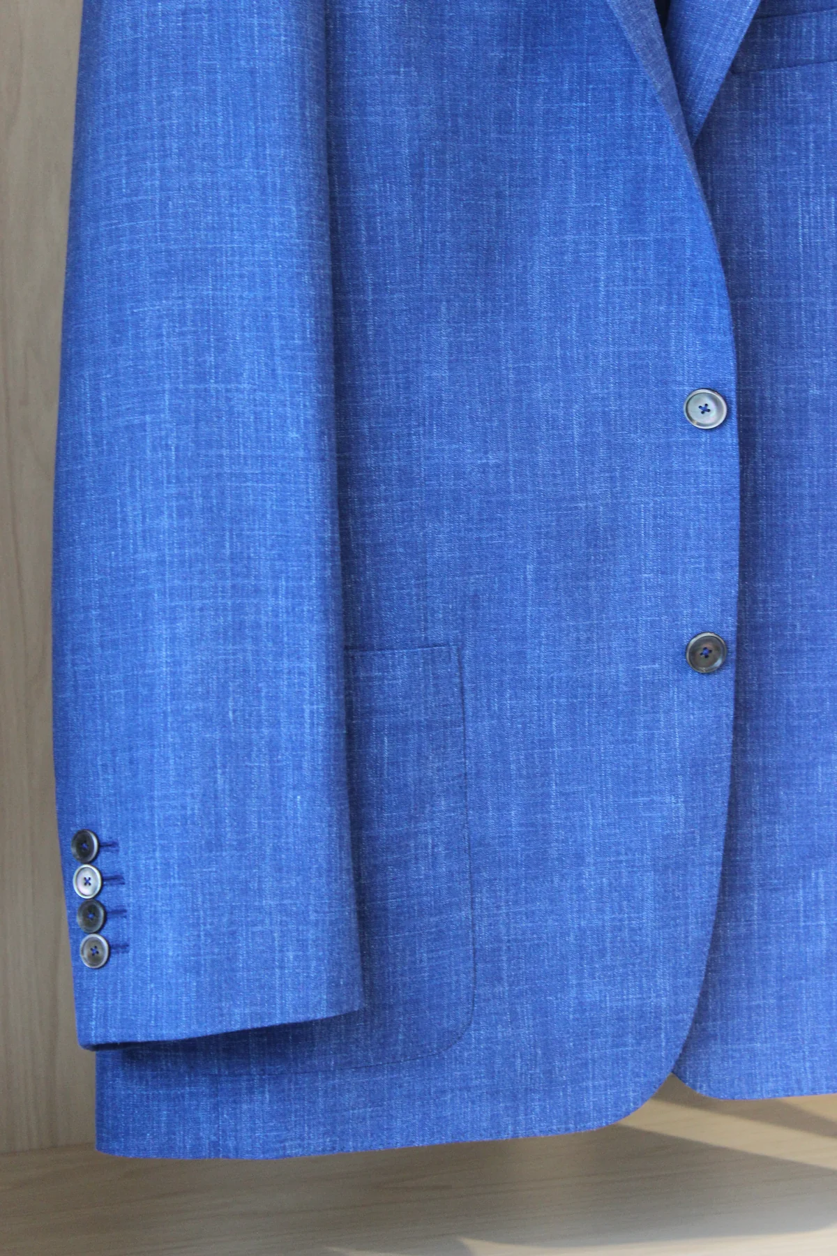 Royal Blue Loro Piana Summertime sport jacket with patch pockets