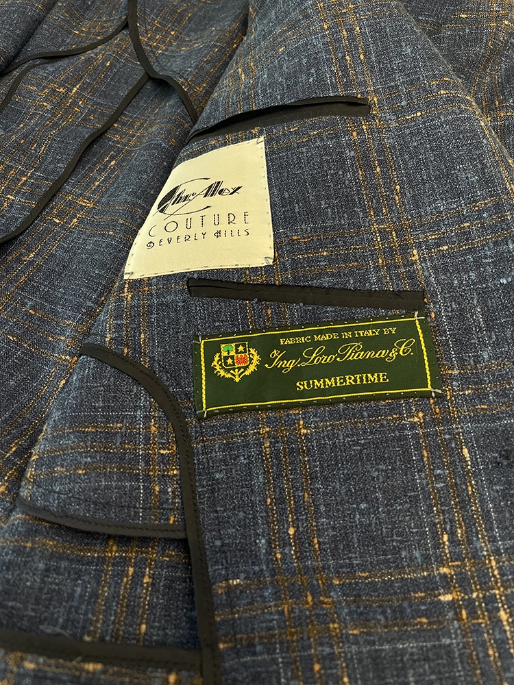 Loro Piana Summertime label inside a Mr. Alex bespoke sport jacket