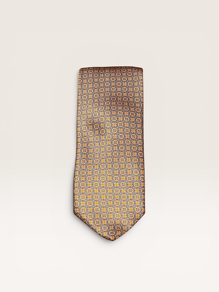 Silk gold medallion necktie — Mr. Alex Beverly Hills